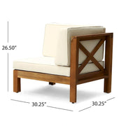 Set de conversación de 6 piezas de madera de acacia Brava Outdoor de Christopher Knight Home