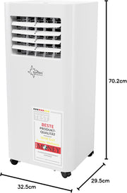 SUNTEC Aire acondicionado portátil Impuls 2.6 Eco R290 – Aire acondicionado móvil y silencioso con tubo de escape – Enfriador y deshumidificador para habitaciones de hasta 34 m² – Refrigeración móvil para hogar y oficina – 9.000 BTU | 2600 vatios