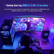 Monitor Gaming Curvo Amzfast de 32 pulgadas, QHD 2560x1440, 180Hz, 1 ms MPRT, 1500R, Adaptive Sync, luz azul reducida, sRGB 120%, HDR, HDMI 2.0/DP 1.2, VESA 75x75, AMZG32C3Q