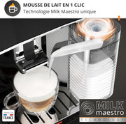Krups Sensation Lait, Cafetera superautomática, máquina de espresso, 6 bebidas, Jarra de leche, Cappuccino, Interfaz táctil, Limpieza automática, Plateado, EA912E10
