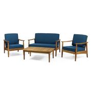 Set de conversación para exteriores de 4 plazas de madera de acacia Willowbrook de Christopher Knight Home
