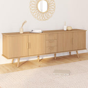 IDMarket - Aparador Juliette XXL de 180 cm, 4 puertas efecto listones y 3 cajones