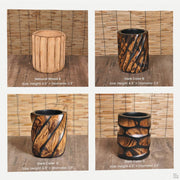 Portalápices de madera de mango maciza, tono de madera natural u oscuro, 12 cm de altura