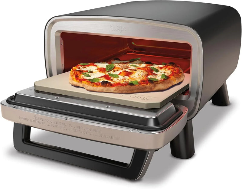 Horno de pizza para exteriores con freidora de aire MO201EU 13L, piedra para pizza de 30 cm, bandeja para hornear, freír con aire, hornear, fermentar masa, 4 funciones