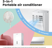 Aire acondicionado portátil Comfee MPPH-09CRN7, 9000 BTU 2,6kW, refrigeración, ventilación y deshumidificación, para habitaciones de hasta 88m³ (33㎡), aire acondicionado portátil con tubo de escape