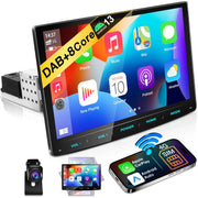 Autoradio Android 13 de 10,1 pulgadas, Apple CarPlay inalámbrico, Android Auto, navegación, DAB+, 1 DIN, Bluetooth, 8 núcleos, 32 GB, WiFi, 4G, GPS, cámara de visión trasera