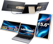 Extensión de pantalla de 15,6" para portátil, monitor portátil de triple pantalla, pantalla dual FHD 1080P para PC portátil, monitor portátil con USB HDMI, Plug & Play para Windows, Mac, Chrome