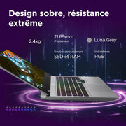 Lenovo LOQ 15IRX10 - Portátil Gaming 15.6'' FHD (Intel Core i7-13650HX, 16GB RAM, 512GB SSD, NVIDIA RTX 5060 8GB, Windows 11) Teclado retroiluminado en blanco AZERTY francés - Gris