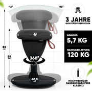 Taburete de oficina ergonómico [GANADOR DEL TEST] Taburete de pie regulable en altura [58-83 cm] Taburete ergonómico para oficina [efecto oscilante] Taburete oscilante Taburete de asiento | Taburete de trabajo antideslizante redondo