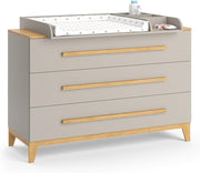 Cambiador VitaliSpa Malia, blanco/roble, 133 x 98 cm XL con 3 cajones