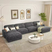 Sofá seccional modular extra grande Dyonery 158, tela de CHENILLE con asiento profundo, montaje sin herramientas