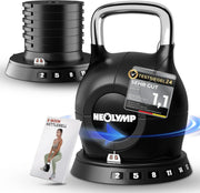Kettlebell ajustable 7 en 1 de 2 a 20 kg para entrenamiento de cuerpo completo con mango de acero inoxidable resistente y sistema de pesas