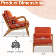 Sillón decorativo tapizado de estilo moderno de mediados de siglo