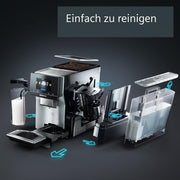 Cafetera superautomática Siemens EQ900 TQ903D03, control por app, pantalla táctil intuitiva, modo barista, AromaBoost, reducción de ruido, molinillo premium, limpieza automática con vapor, 1500 W, acero inoxidable