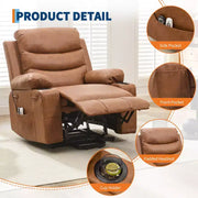 Sillón reclinable elevador eléctrico, reclinables eléctricos para ancianos con calor y masaje, asistencia para levantarse con portavasos, bolsillo lateral, para sala de estar