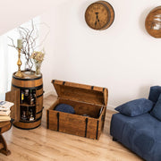 CREATIVE COOPER Baúl de madera 180L – Arcón de almacenamiento clásico en madera de aliso aceitada – Diseño vintage – Para salón, terraza y jardín – 80x50x50 cm
