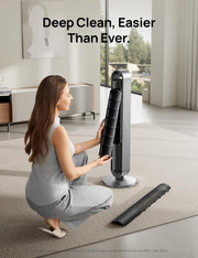 Ventilador de torre inteligente Dreo 25 dB más silencioso con control por voz, ventilador WiFi para Alexa, control por APP, ventilador de pie oscilante de 120°, 12 velocidades, 4 modos, temporizador de 12 horas, Pilot Max S