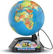 VTech - Globo terráqueo interactivo Genius XL Video, globo terráqueo para niños con pantalla a color, lápiz óptico, 600 vídeos de la BBC, juguete científico educativo, regalo para niños a partir de 7 años - Contenido en francés