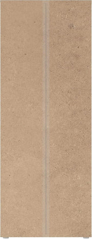 FORTE NET106 Armario 70 180, armario multiusos pequeño, armario para aspiradora, trastero, 2 puertas con estantes, blanco con decoración de madera: roble Sonoma, 69 cm de ancho x 179 cm de alto x 35 cm de profundidad