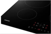 Placa de inducción por zonas, vidrio templado, negro, 52 centímetros
