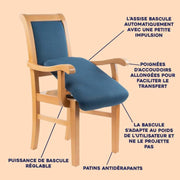 Sillón de asistencia a la elevación APLOS Suzanne, basculante automático ajustable, silla ergonómica para colectividades, personas mayores y personas con movilidad reducida, tejido de diseño y resistente