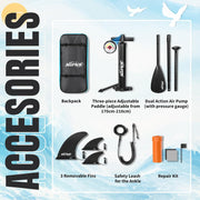 Set de tabla de SUP premium ALLPICK, tabla de paddle surf inflable, con soporte universal para cámara, accesorios completos, remo ajustable, principiantes, avanzados, 200 kg