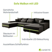 Sofá rinconero Malbun 2025 con iluminación LED