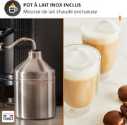 Krups Essential, Cafetera espresso superautomática, 2 tazas simultáneas, Pantalla LCD, Limpieza automática, Boquilla de vapor, Jarra de leche de acero inoxidable para capuchino, Negra, EA816031