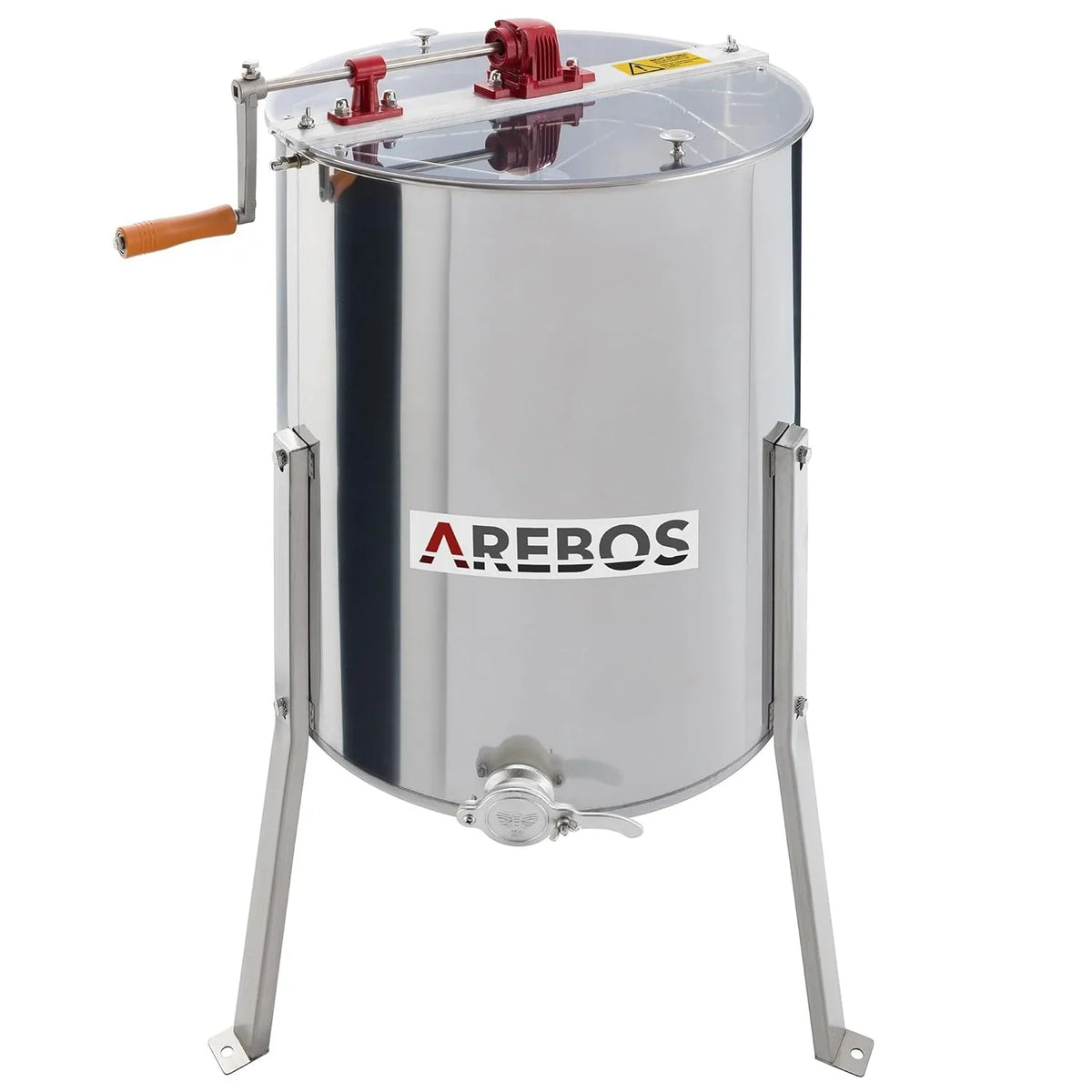 Extractor de miel manual de acero inoxidable de 4 cuadros, extractor tangencial AR-HE-HS4R con tapa, accesorio de apicultura para extractor de miel
