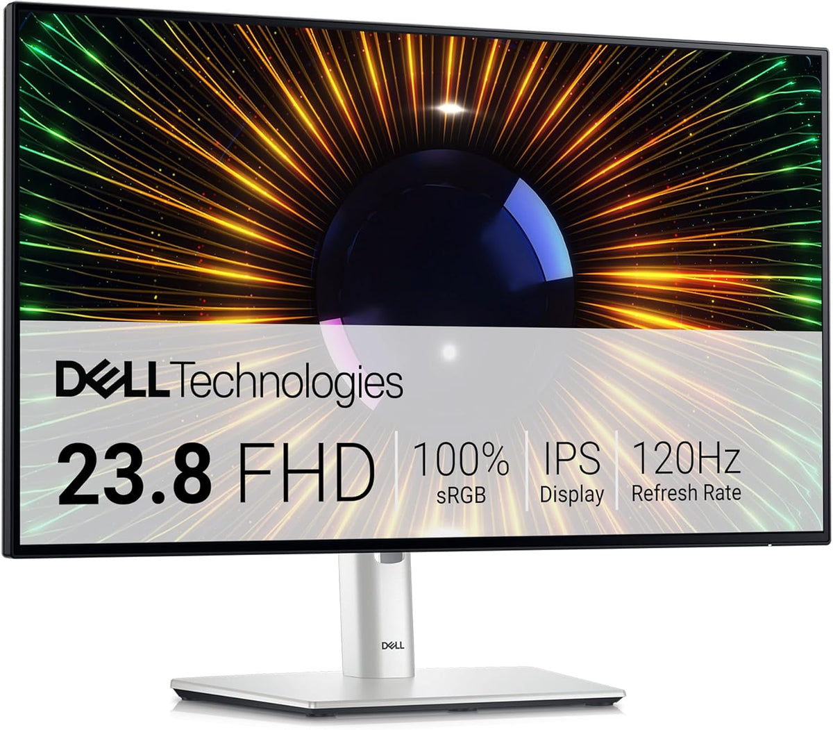 Dell U2424H UltraSharp 24" Full HD (1920x1080) Monitor PC, 120Hz, IPS, 5ms, 100% sRGB, 2X USB-C, 2X DisplayPort, HDMI, 3X USB, Garantía de 3 años, Plata