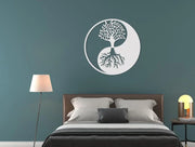 Decoración de pared redonda de madera en 3D Yin Yang | Decoración para el hogar espiritual