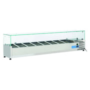 Vitrina refrigerada de sobremostrador COOLHEAD para cubetas GN 1/4 - Tapa de cristal - Cool Head