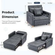 Sillón cama ajustable, convertible 3 en 1, varios colores, para 1 persona