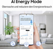 Frigorífico combi Samsung, frigorífico con congelador, 203 cm, 390 l de volumen total, 114 l de congelador, modo AI Energy, aspecto de acero inoxidable, RL38C600CSA/EG