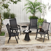 Juego de 4 sillas plegables para patio Outsunny con un diseño sencillo y elegante, cómodas para la terraza, el jardín, el patio y para viajar.