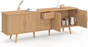 IDMarket - Aparador Juliette XXL de 180 cm, 4 puertas efecto listones y 3 cajones