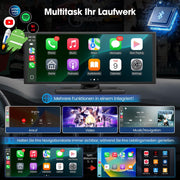 Pantalla LAMTTO para Carplay con Net-flix y Youtube, pantalla de 10.25 pulgadas con A-pple CarPlay inalámbrico y Android Auto, cámara de visión trasera, pantalla dividida, navegación, Bluetooth dual, FM, Mirror Link para iOS 10+ y Android 11+