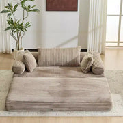 Sofá cama convertible de pana, 2 plazas, color gris oscuro / gris / verde / azul marino