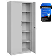 Armario archivador SONGMICS con puertas dobles y cerradura, 5 niveles y estantes ajustables, 80 x 40 x 180 cm