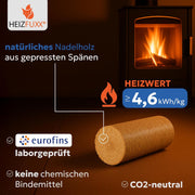 Bricquetas de madera Nestro XL Blue - Bricquetas de madera blanda, palé de 960 kg (96x10 kg) - Bricquetas premium para chimeneas, calderas y estufas - Alto poder calorífico, bajo contenido en cenizas y máxima eficiencia energética