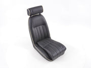 FK Oldtimersitze Car Juego completo de asientos de cubo Classic 4 negro/blanco con reposacabezas y guías de deslizamiento