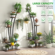 Soporte para plantas de interior, estante para flores de 6 niveles para jardín en casa - Juego de 2