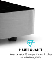 KLARSTEIN TrinityCook - placa de inducción, de libre instalación, 3400 W, 3 zonas de cocción, temporizador, 9 niveles, 60 a 240 °C, protección contra sobrecalentamiento, bloqueo infantil - negro