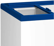 MBH - Congelador horizontal comercial de 222 L con tapa ciega, termostato ajustable, cerradura y ruedas para hostelería y catering (843 x 670 x 895 mm)