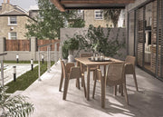 Mesa cuadrada Resol Noa para interior y exterior 90x90 | Jardín, terraza, balcón, salón, cocina, comedor | Diseño, ligera, versátil | 2-4 personas | Patas blancas - Sobre blanco