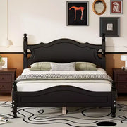 Base de cama de madera tamaño Queen Whisen, base de plataforma con soporte de listones de madera