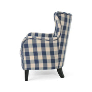 Sillón tapizado de respaldo alto Modern Retro de 30.25 pulgadas con patas de madera para sala de estar