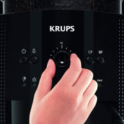 Cafetera espresso superautomática Krups Arabica Picto, boquilla de espuma de leche, función de 2 tazas, mando giratorio, limpieza fácil, cafetera, negra, EA810870