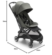 Cochecito de viaje ultracompacto Bugaboo Butterfly, pequeño y ligero, plegable con una sola mano y fácil de maniobrar, cochecito urbano ergonómico para bebés a partir de 6 meses, con mucho espacio de almacenamiento, Stormy Blue