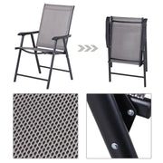 Juego de 4 sillas plegables para patio Outsunny con un diseño sencillo y elegante, cómodas para la terraza, el jardín, el patio y para viajar.